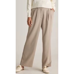 Quince, Stretch Crepe Pleated Wide Leg Pants, size 14, NWT